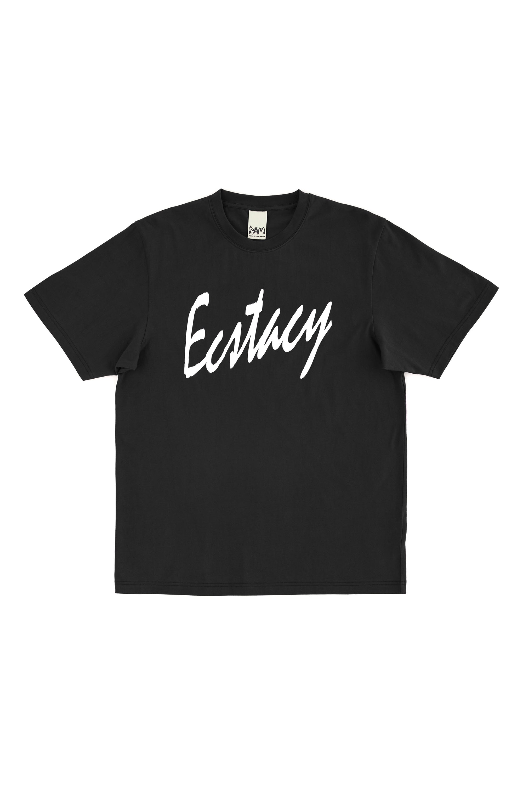 The P. WORLD ECSTACY SS TEE BLACK available online with global shipping, and in PAM Stores Melbourne and Sydney.