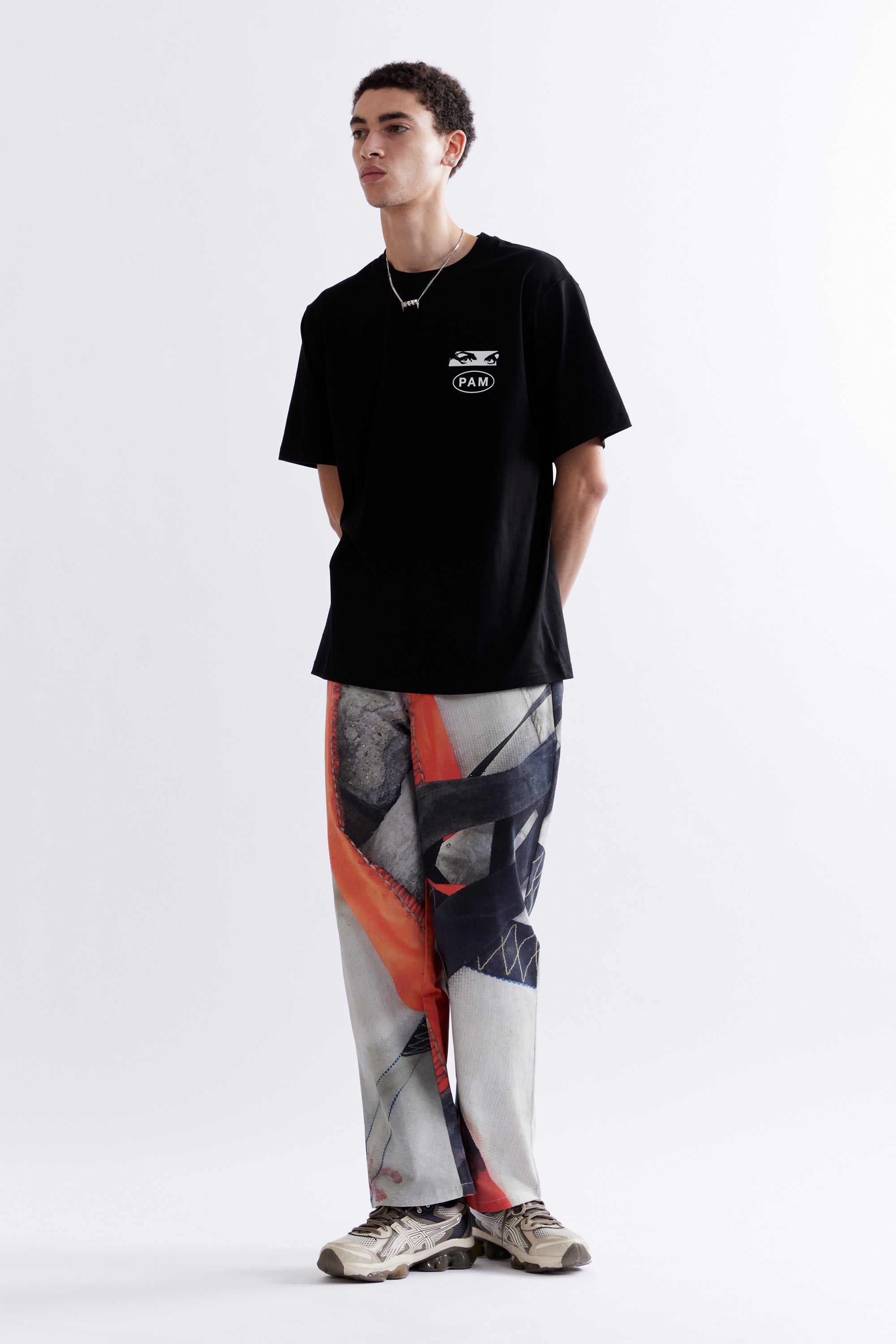 The GRANITE AOP CINO TROUSER available online with global shipping, and in PAM Stores Melbourne and Sydney.