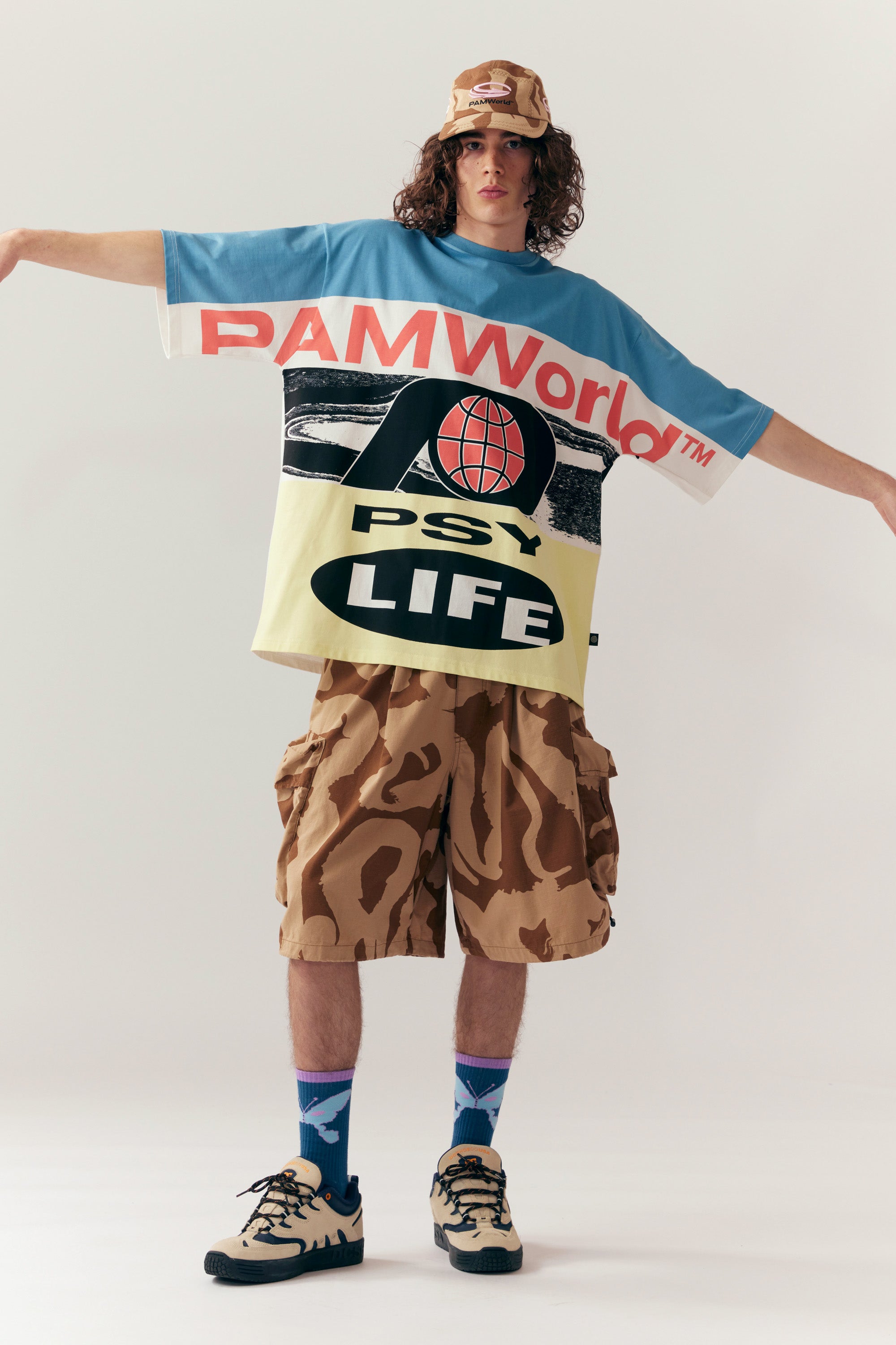 The PSY LYF FLAG OVERSIZED TEE  available online with global shipping, and in PAM Stores Melbourne and Sydney.