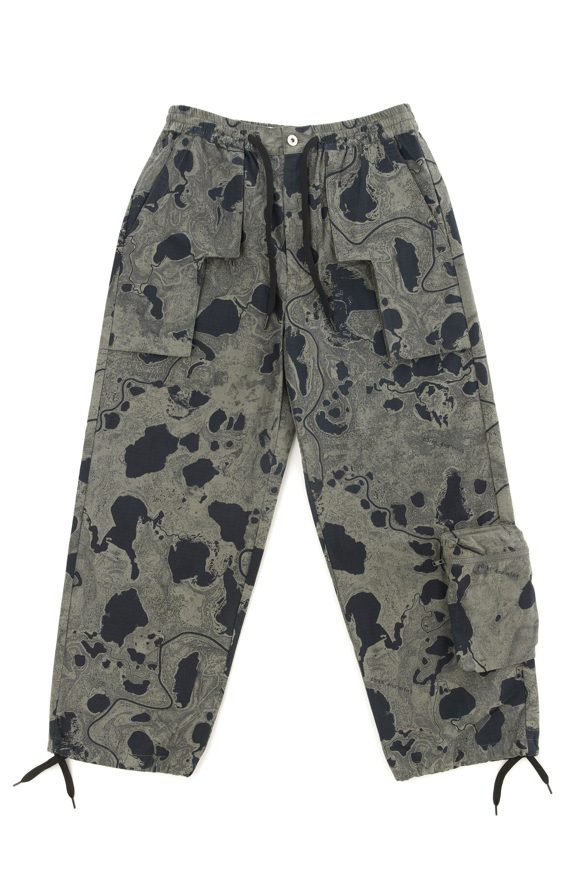 The GEO MAPPING PRINTED RETURN PANT  available online with global shipping, and in PAM Stores Melbourne and Sydney.