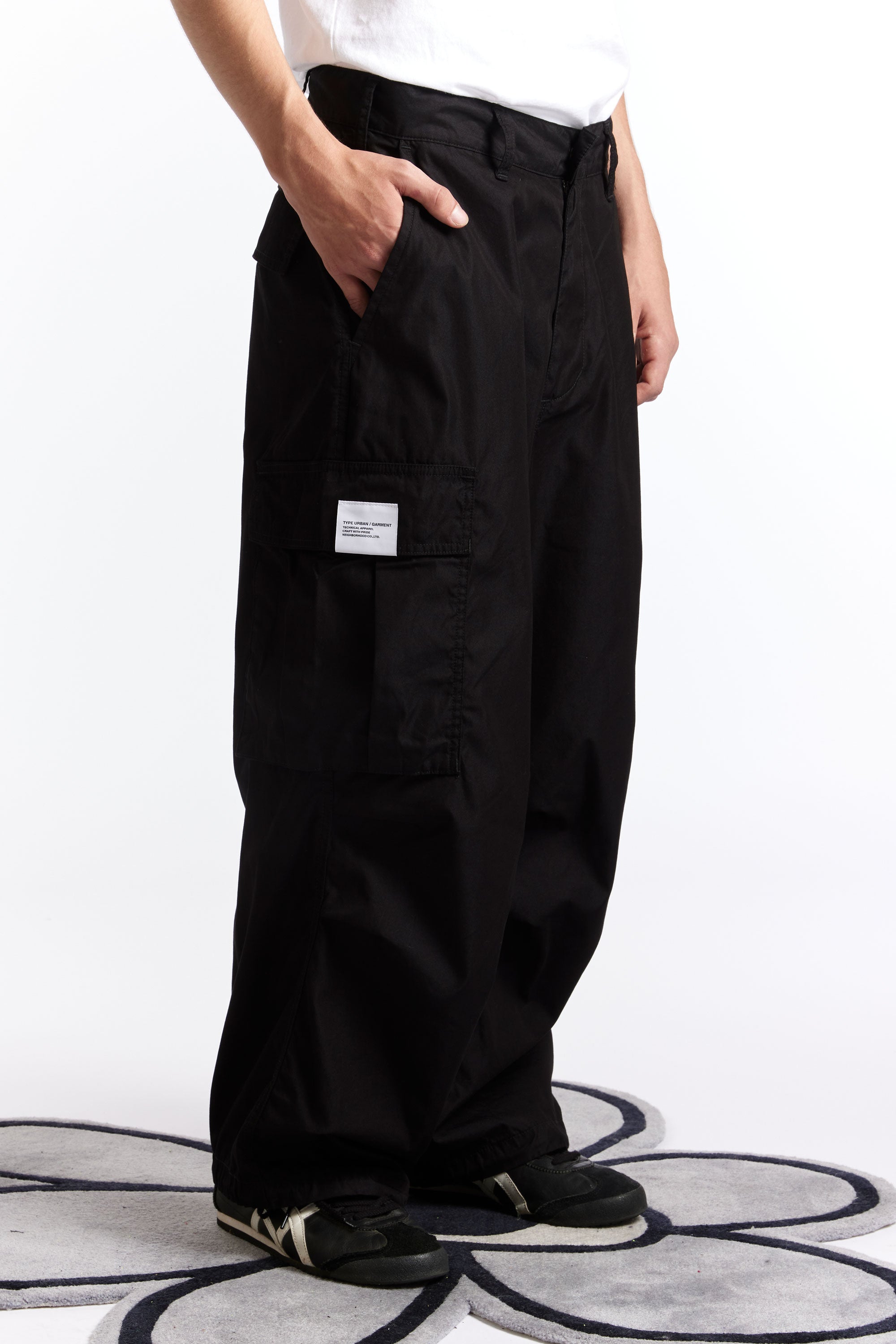 The NEIGHBORHOOD - WIDE CARGO PANTS AW23 BLACK available online with global shipping, and in PAM Stores Melbourne and Sydney.