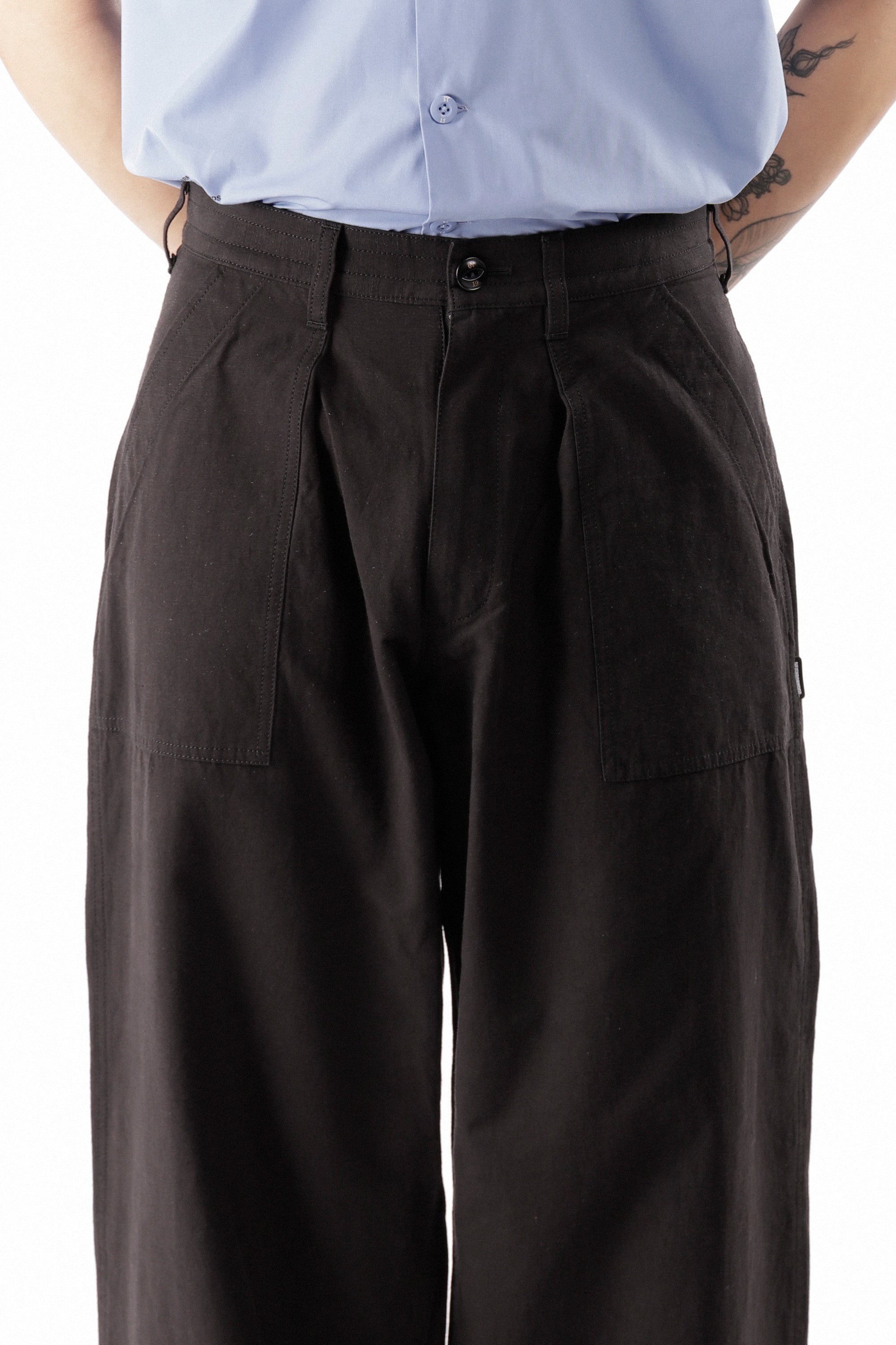 The WIDE BAKER PANTS WOVEN PANTS BLACK available online with global shipping, and in PAM Stores Melbourne and Sydney.