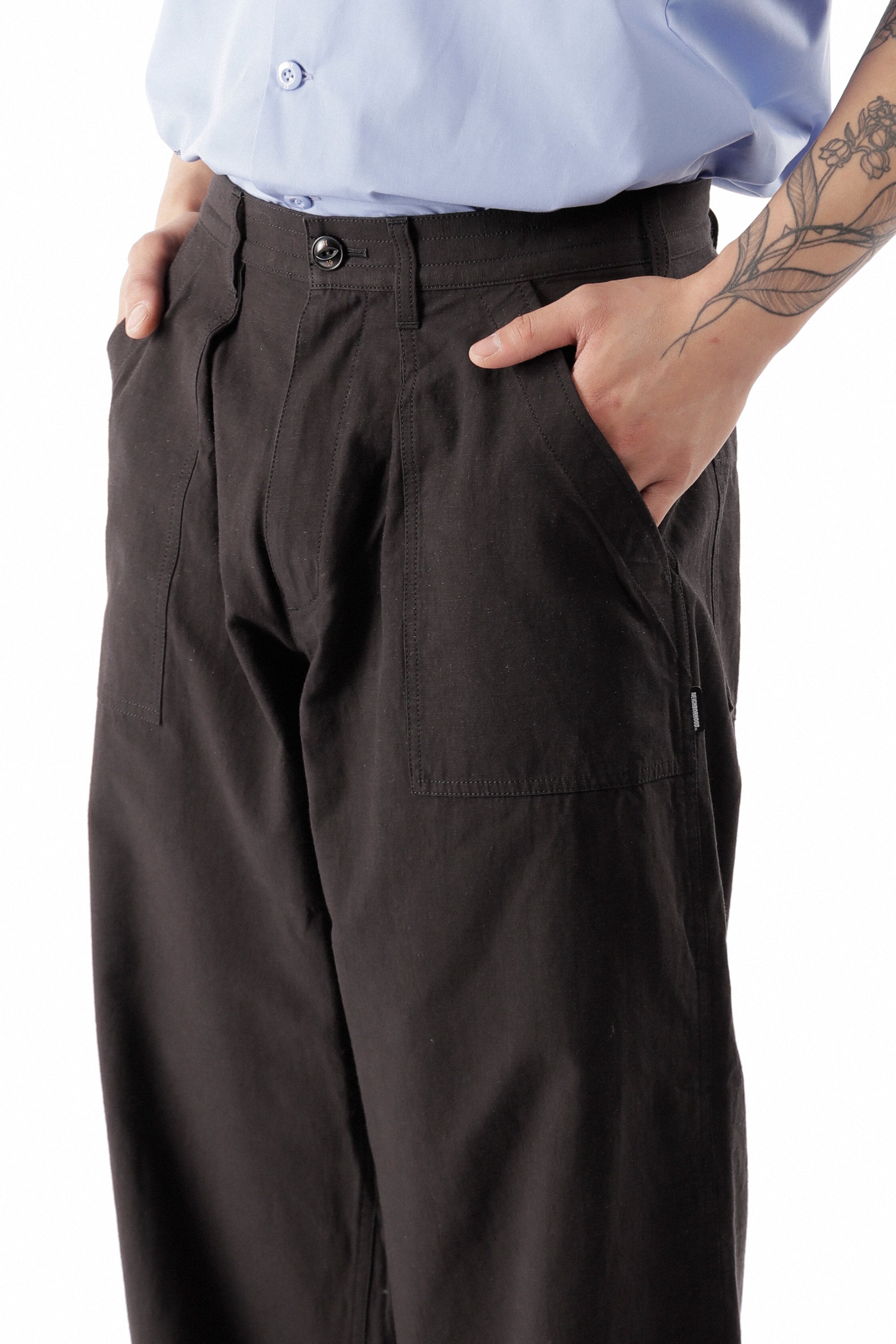 The WIDE BAKER PANTS WOVEN PANTS BLACK available online with global shipping, and in PAM Stores Melbourne and Sydney.