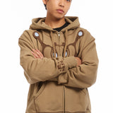 The Angel99 Zip Hoodie Beige available online with global shipping, and in PAM Stores Melbourne and Sydney.