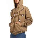 The Angel99 Zip Hoodie Beige available online with global shipping, and in PAM Stores Melbourne and Sydney.