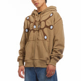 The Angel99 Zip Hoodie Beige available online with global shipping, and in PAM Stores Melbourne and Sydney.