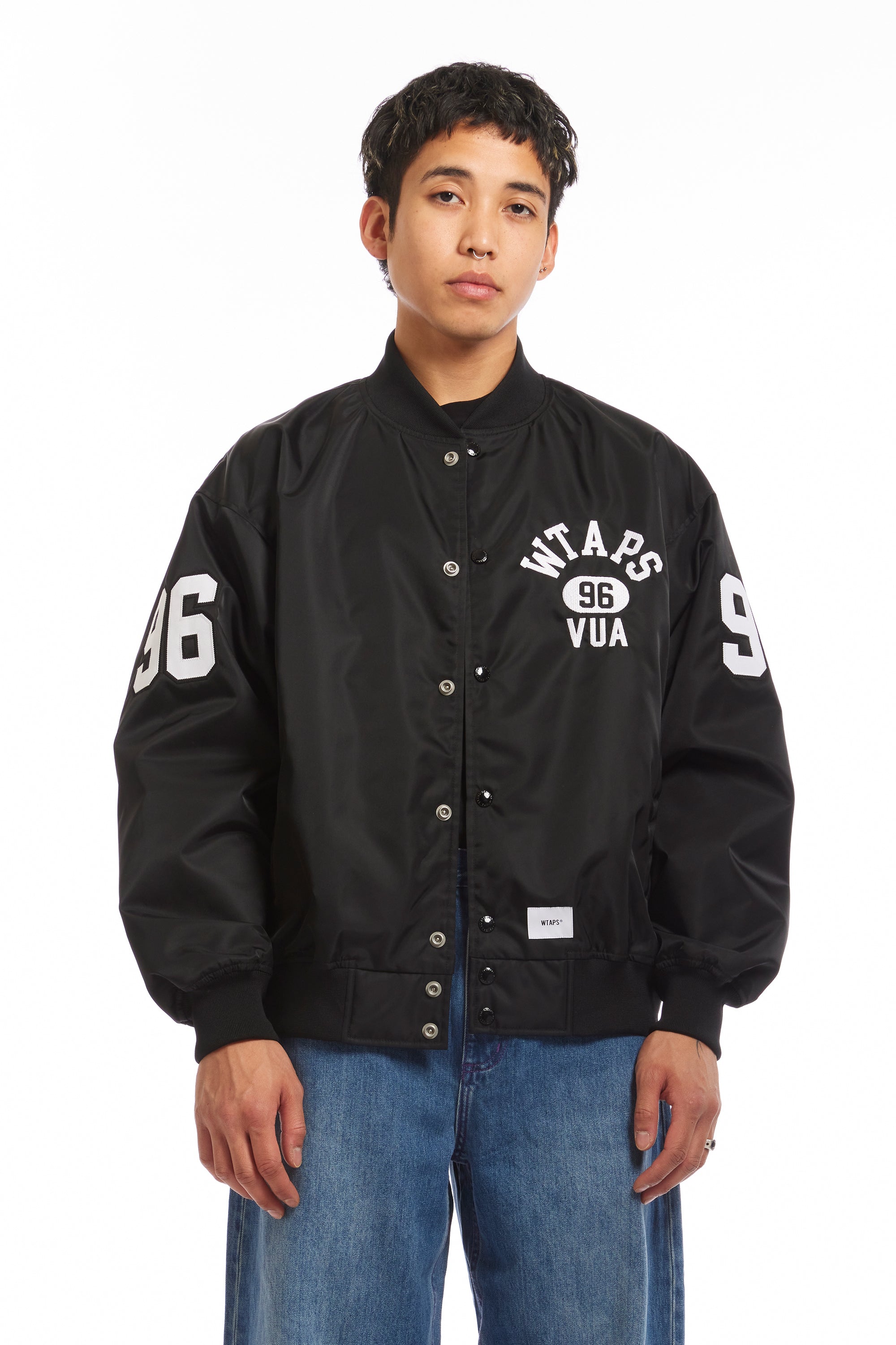The NYLON TWILL TEAM JACKET BLACK available online with global shipping, and in PAM Stores Melbourne and Sydney.