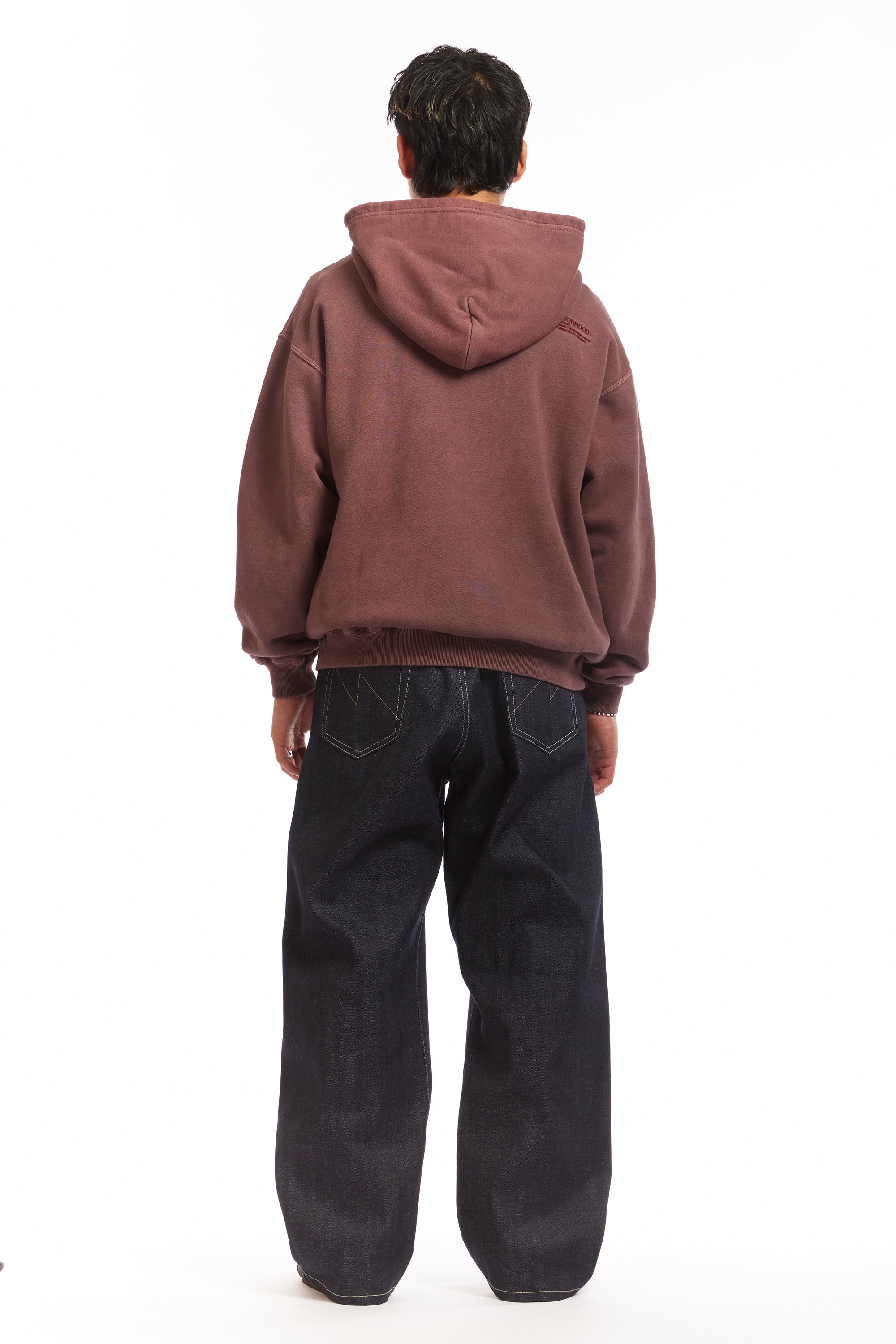 The PIGMENT DYED SWEAT HOODIE BURGUNDY available online with global shipping, and in PAM Stores Melbourne and Sydney.