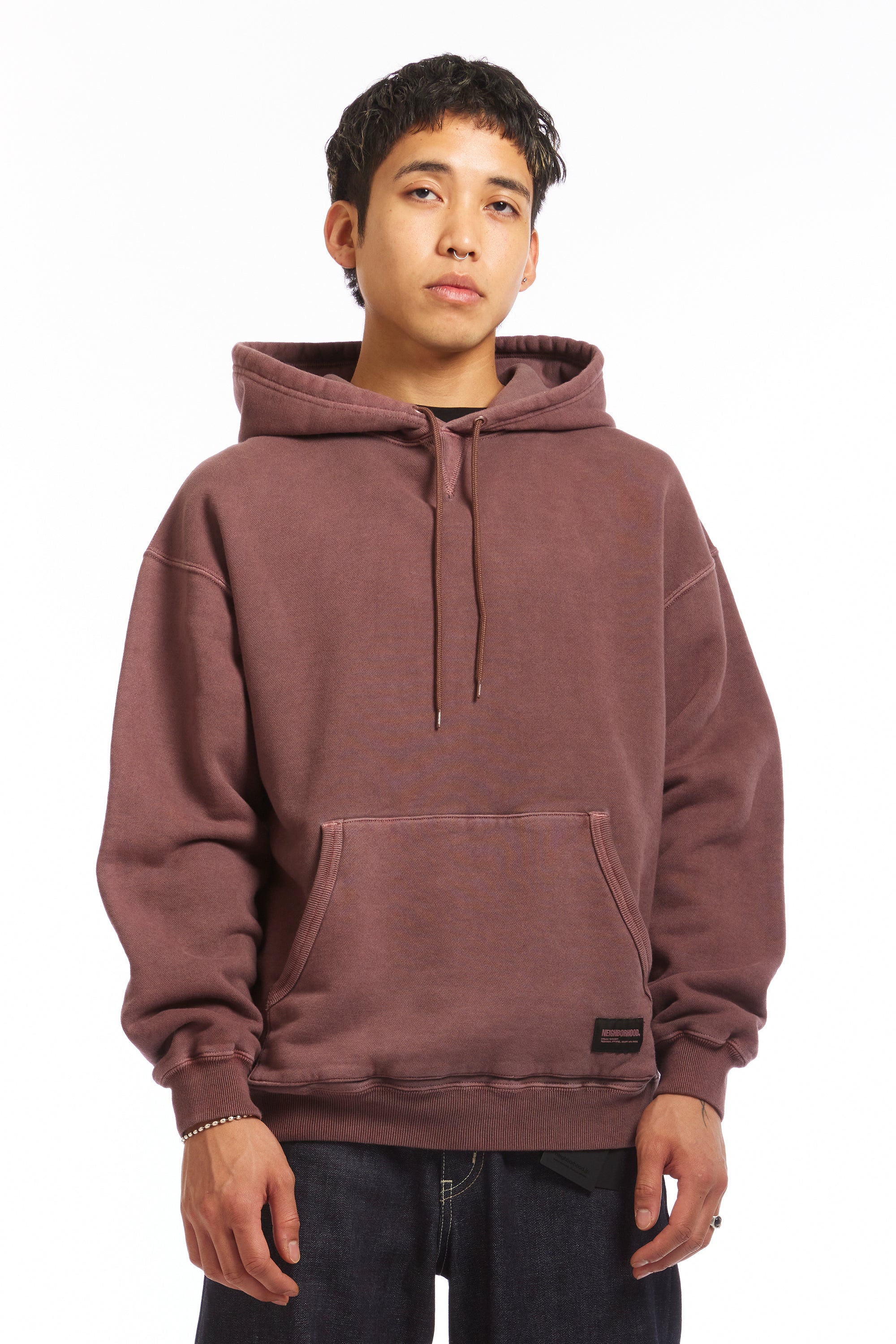 The PIGMENT DYED SWEAT HOODIE BURGUNDY available online with global shipping, and in PAM Stores Melbourne and Sydney.