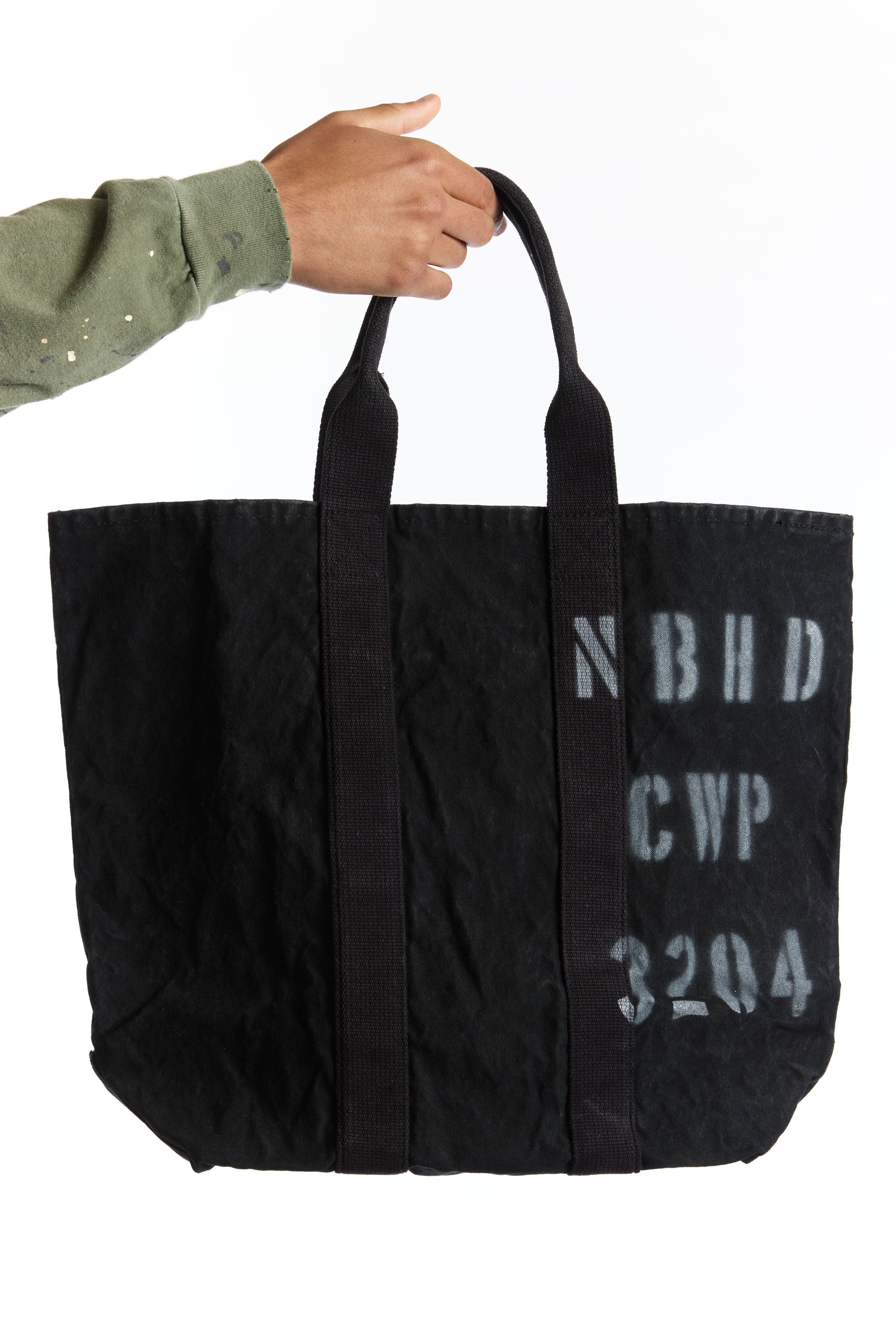 The NEIGHBORHOOD - CAVAS TOTE BAG BLACK available online with global shipping, and in PAM Stores Melbourne and Sydney.