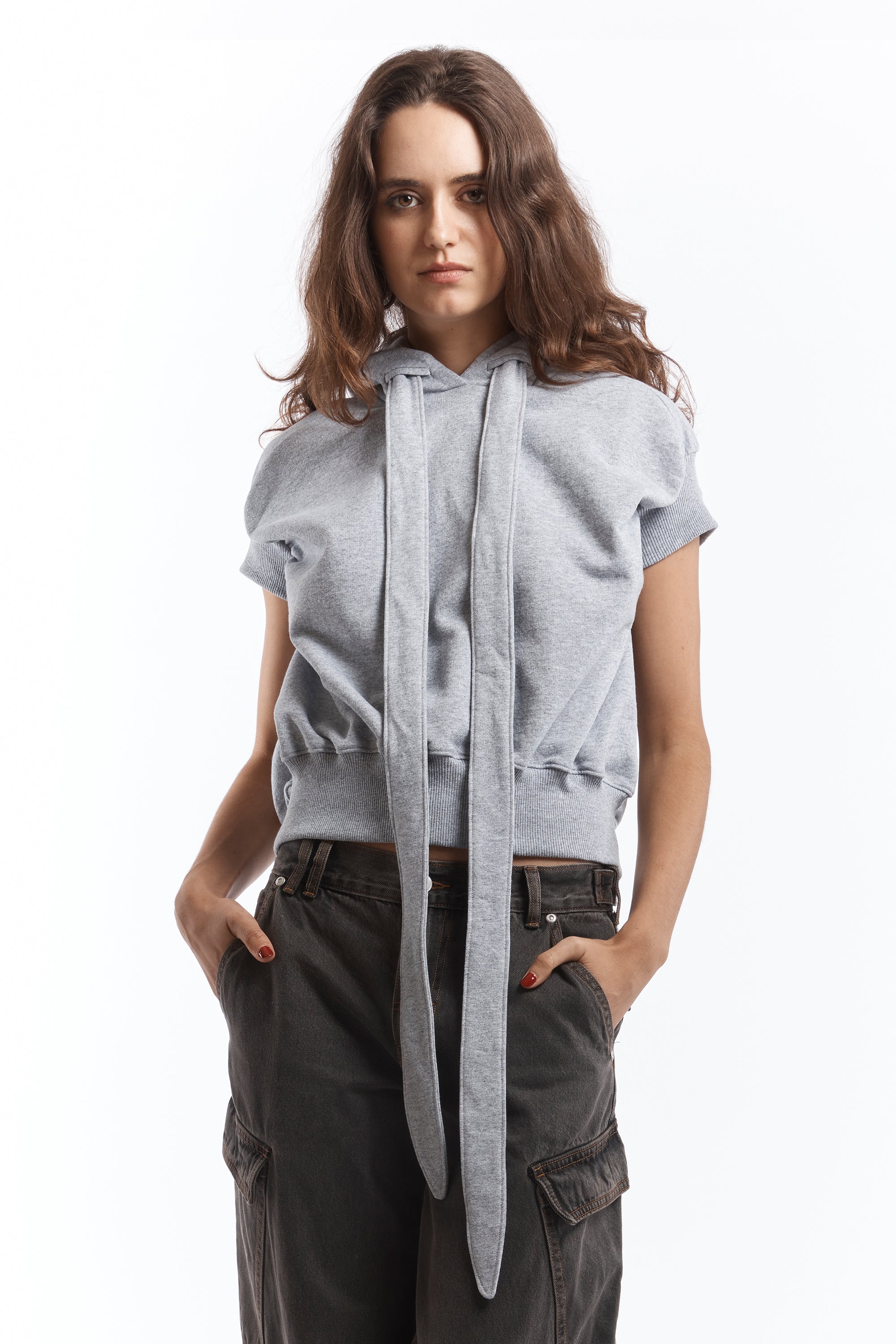 The LONG STRAP CROPPED HOODIE available online with global shipping, and in PAM Stores Melbourne and Sydney.