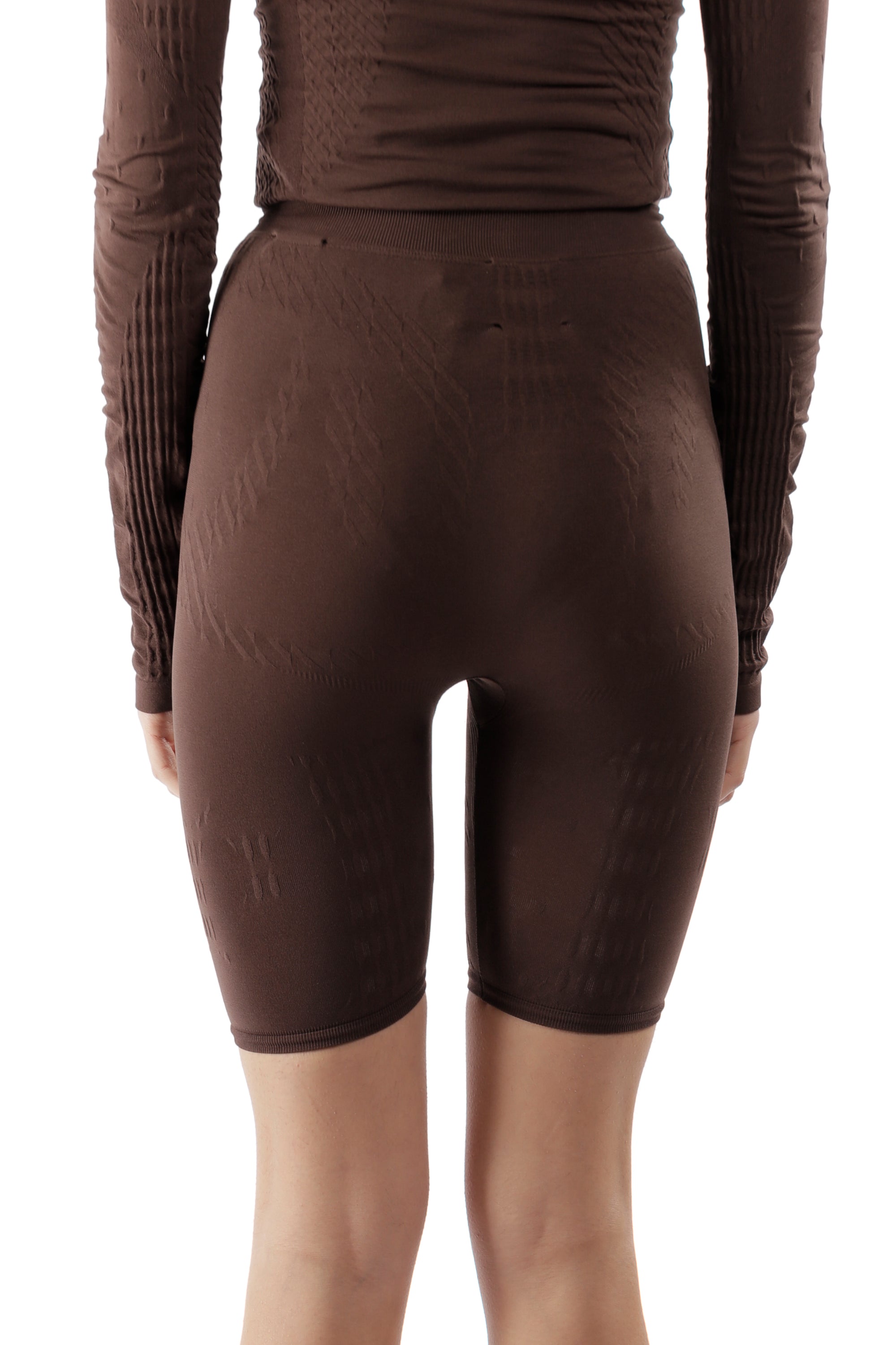 The Circular Biker Shorts Dark Brown available online with global shipping, and in PAM Stores Melbourne and Sydney.