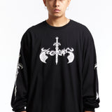 The PELVIS - DAGGER LS TEE BLACK available online with global shipping, and in PAM Stores Melbourne and Sydney.