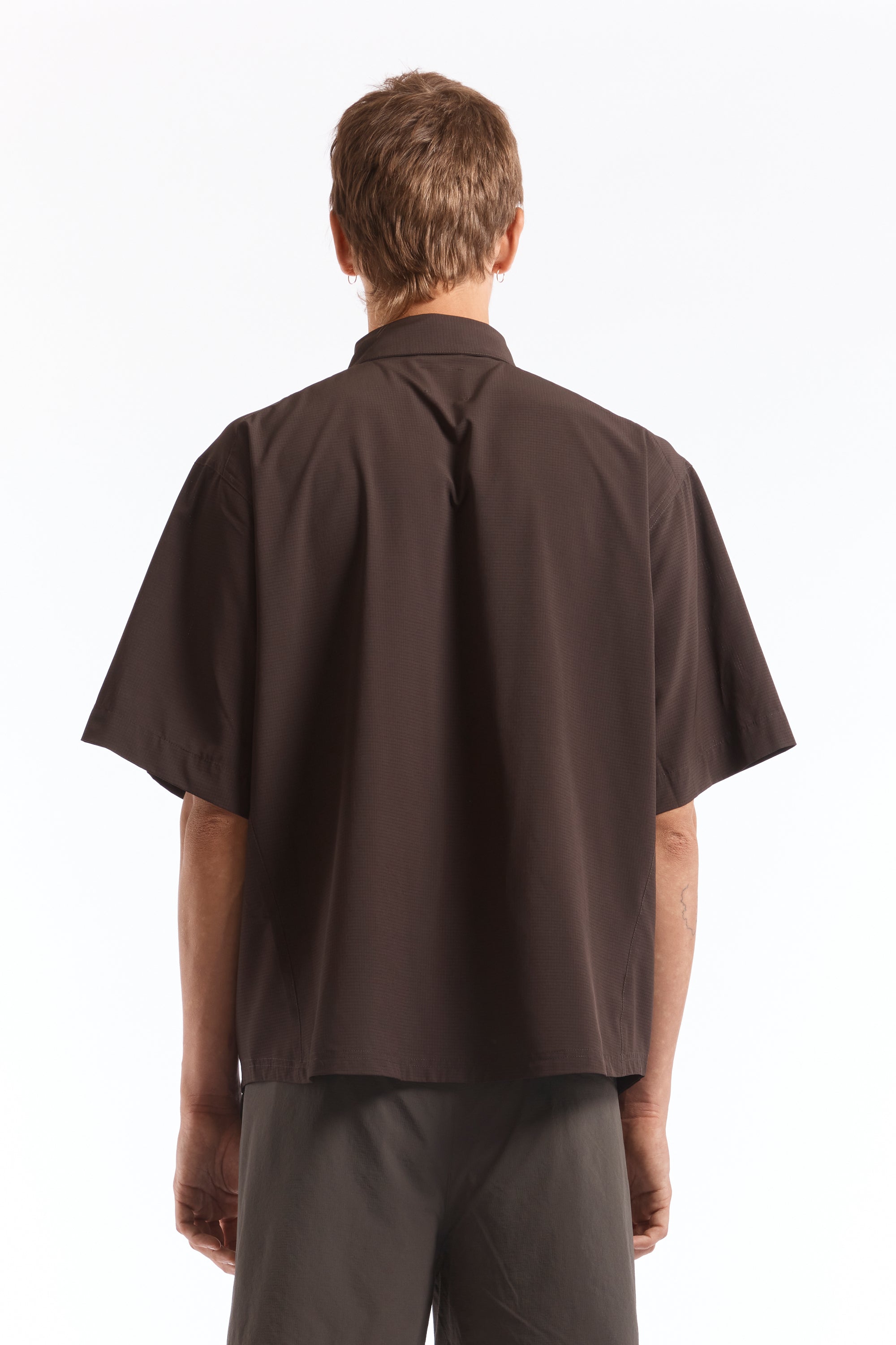 The Dot Air Shirt Dark Brown available online with global shipping, and in PAM Stores Melbourne and Sydney.