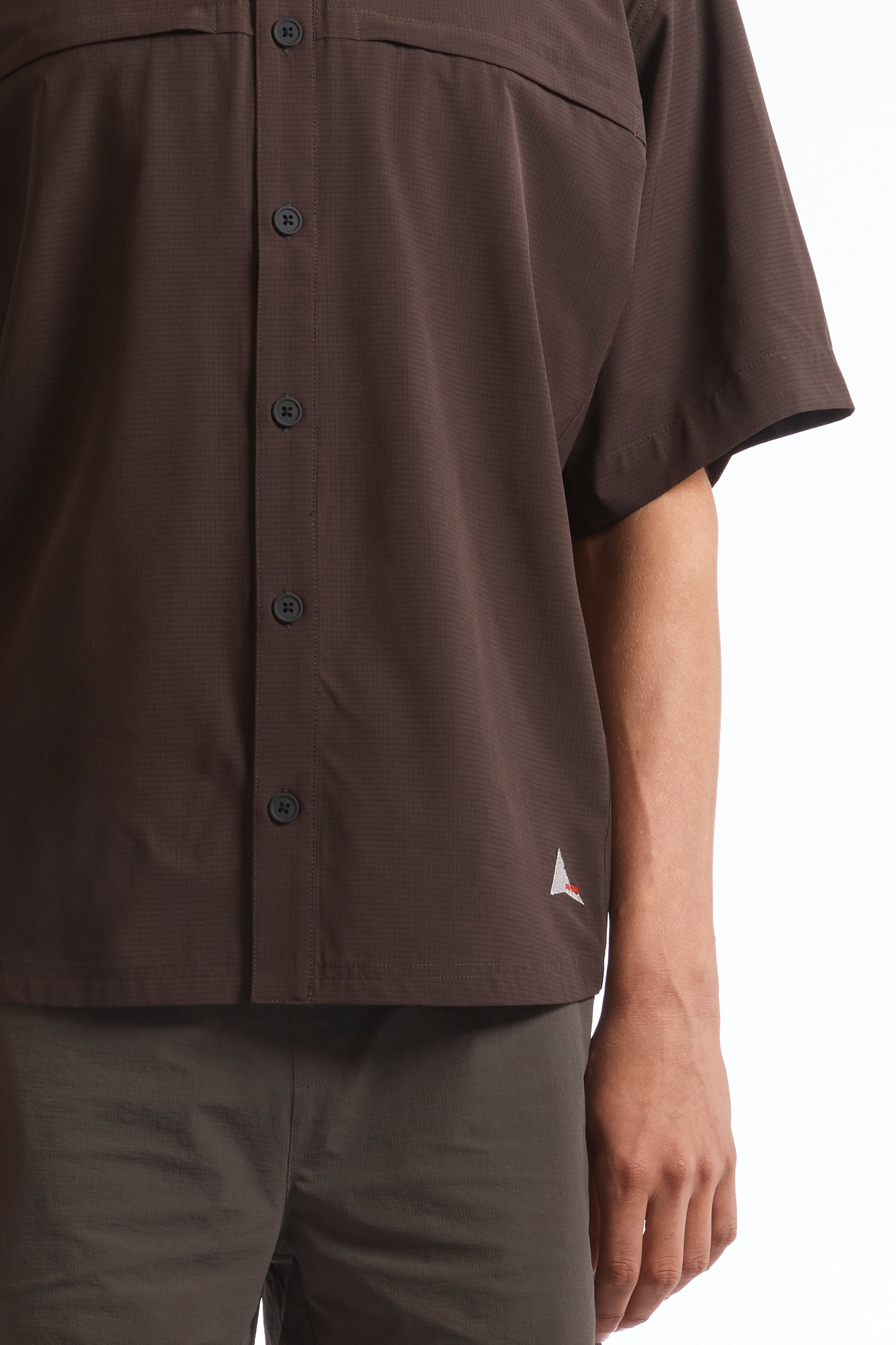 The Dot Air Shirt Dark Brown available online with global shipping, and in PAM Stores Melbourne and Sydney.