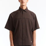The Dot Air Shirt Dark Brown available online with global shipping, and in PAM Stores Melbourne and Sydney.