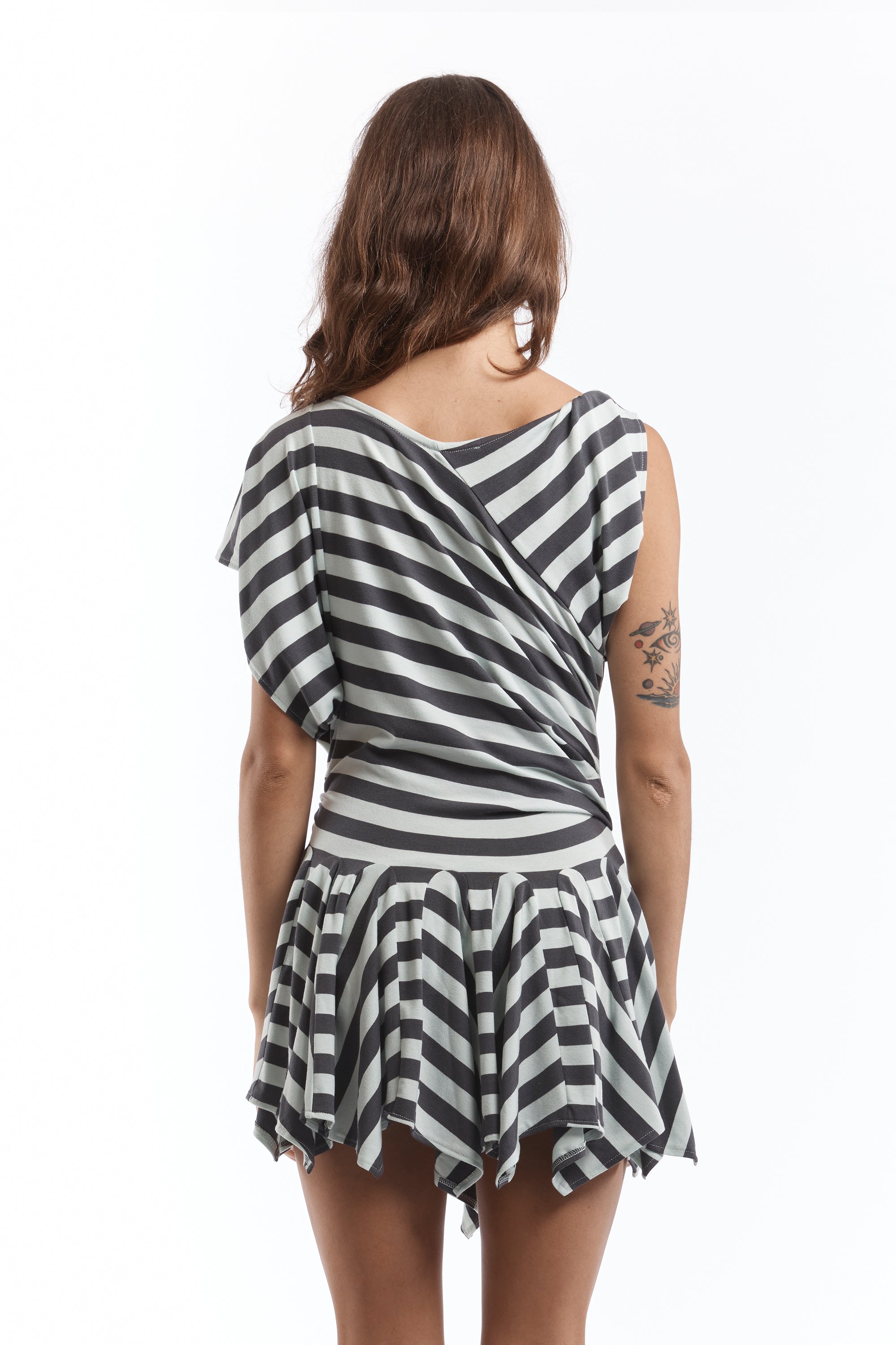 The STRIPE MINI DRESS available online with global shipping, and in PAM Stores Melbourne and Sydney.