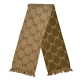 The ANGEL MONOGRAM SCARF BROWN available online with global shipping, and in PAM Stores Melbourne and Sydney.