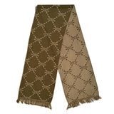 The ANGEL MONOGRAM SCARF BROWN available online with global shipping, and in PAM Stores Melbourne and Sydney.