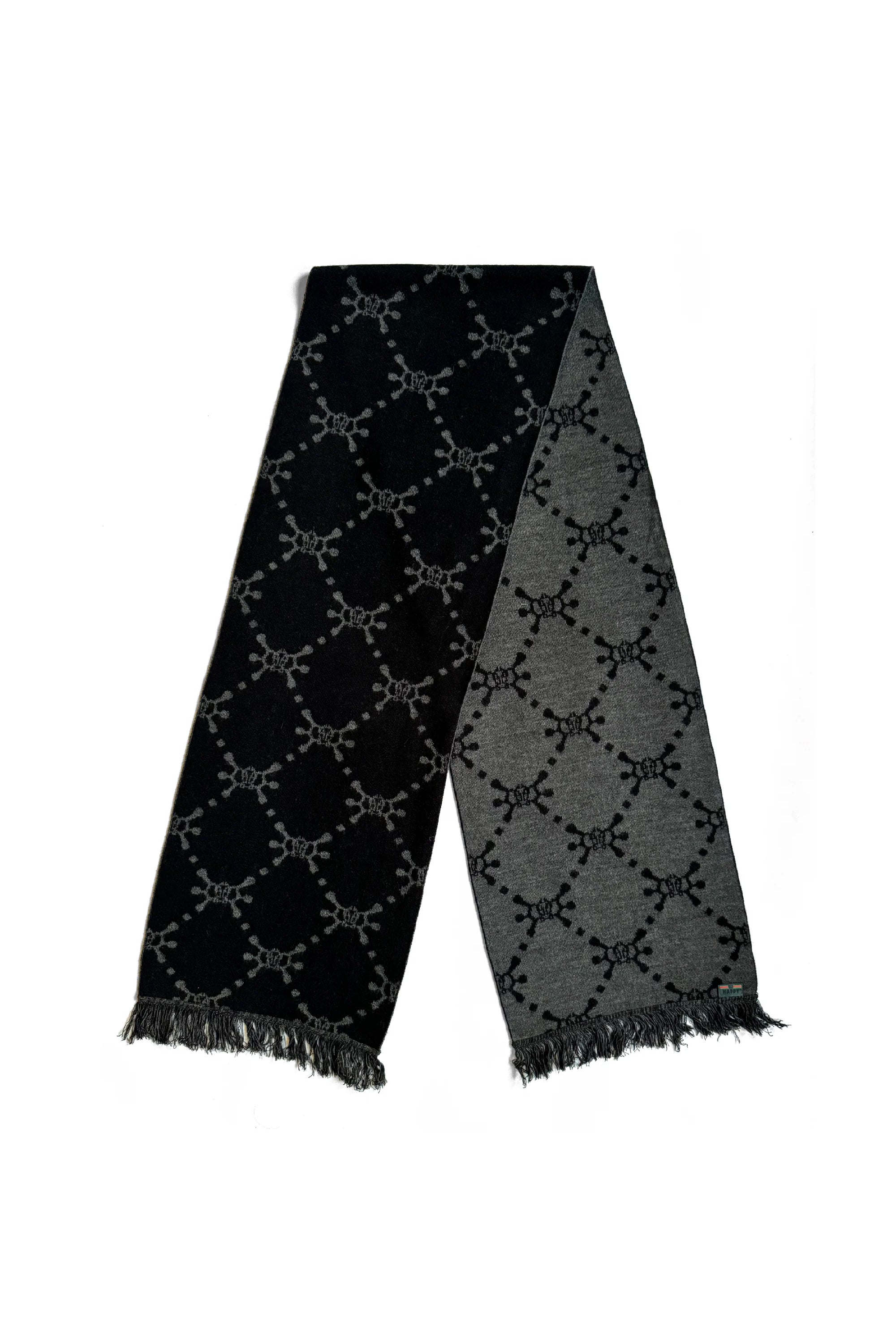 The ANGEL MONOGRAM SCARF BLACK available online with global shipping, and in PAM Stores Melbourne and Sydney.