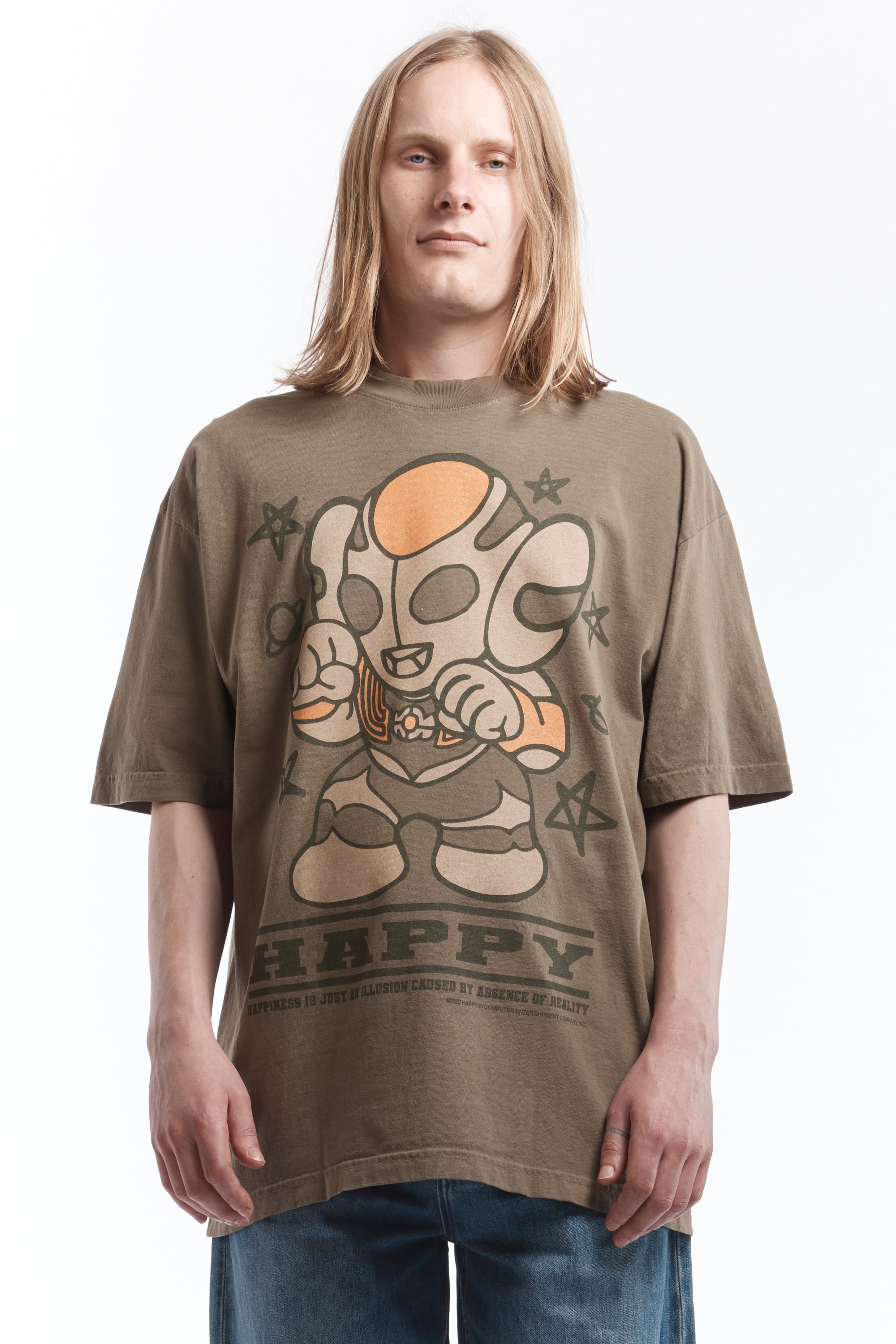 The ULTRA HAPPY TEE ARMY GREEN available online with global shipping, and in PAM Stores Melbourne and Sydney.