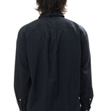 FLOATING HEART POPLIN SHIRT BLACK PINSTRIPE