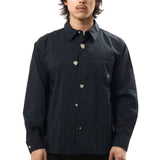 FLOATING HEART POPLIN SHIRT BLACK PINSTRIPE