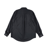 FLOATING HEART POPLIN SHIRT BLACK PINSTRIPE