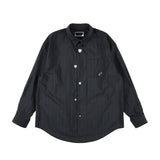 FLOATING HEART POPLIN SHIRT BLACK PINSTRIPE