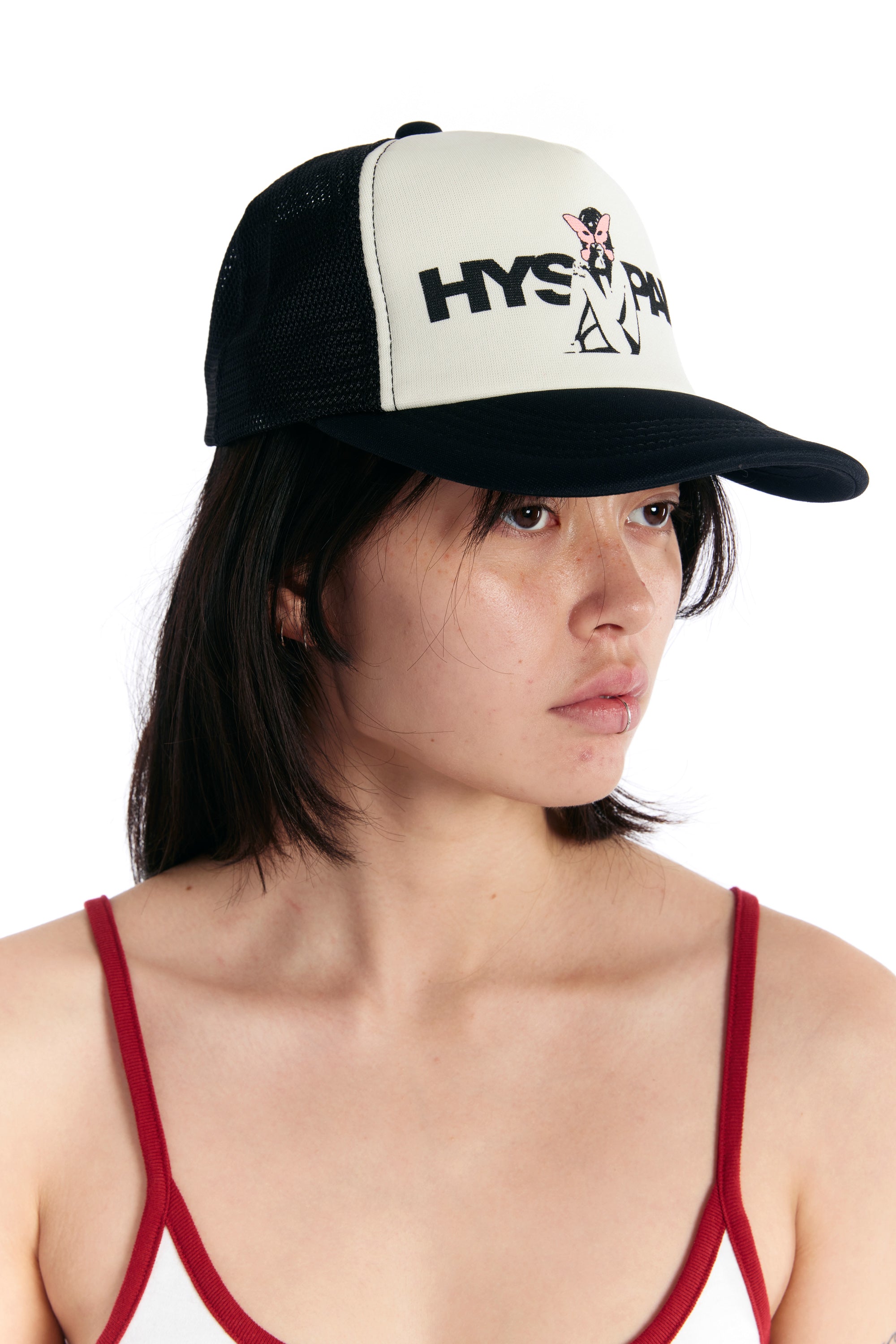 The PAM X HYSTERIC GLAMOUR - ALIEN GIRL TRUCKER CAP  available online with global shipping, and in PAM Stores Melbourne and Sydney.