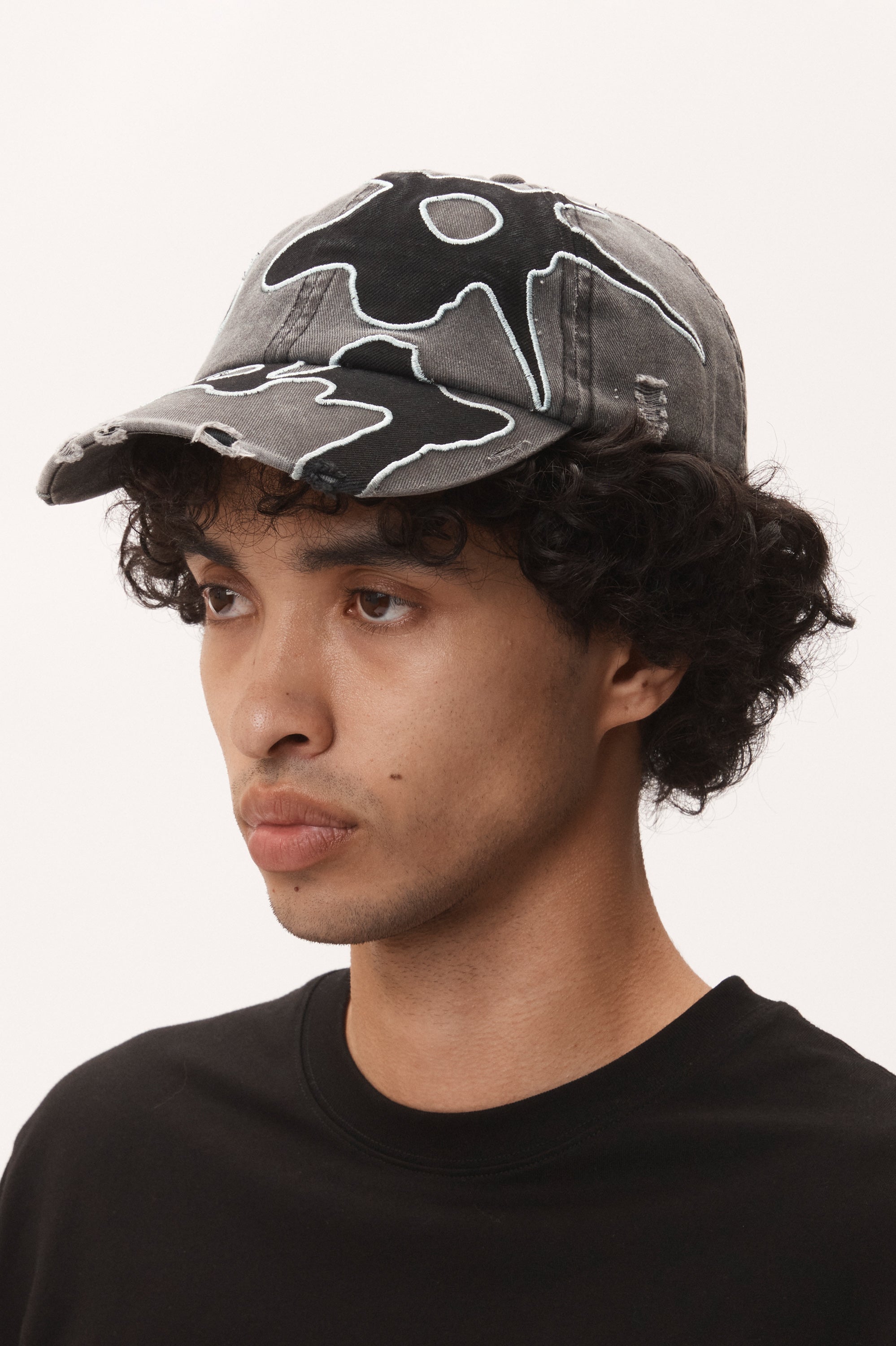 The LOCKE DENIM APPLIQUE BASEBALL CAP available online with global shipping, and in PAM Stores Melbourne and Sydney.