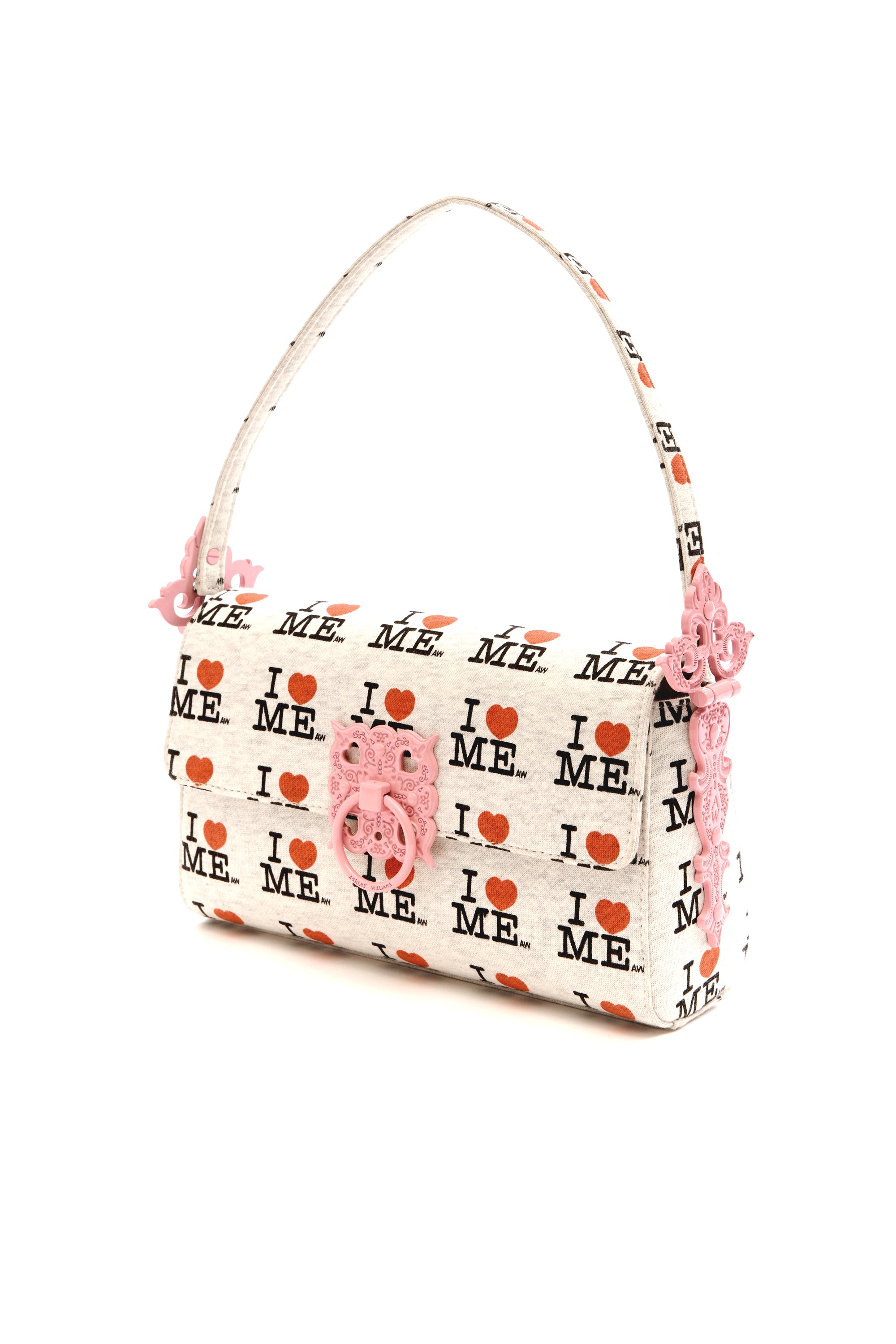 The GREY I HEART ME LOCK HANDBAG available online with global shipping, and in PAM Stores Melbourne and Sydney.