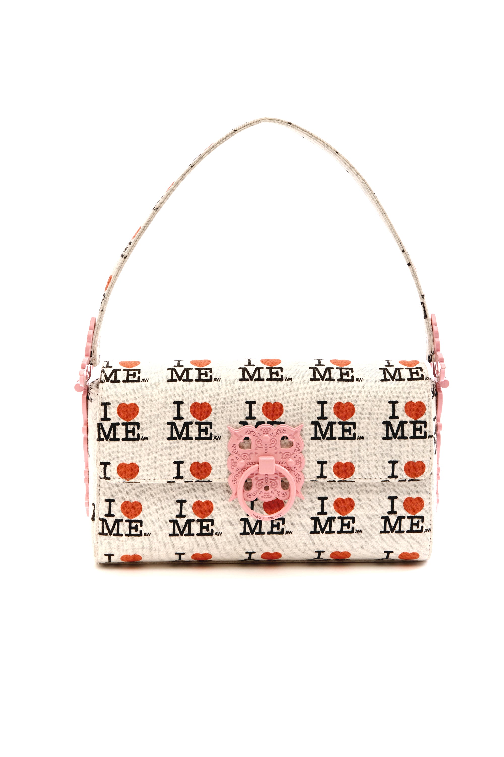 The GREY I HEART ME LOCK HANDBAG available online with global shipping, and in PAM Stores Melbourne and Sydney.