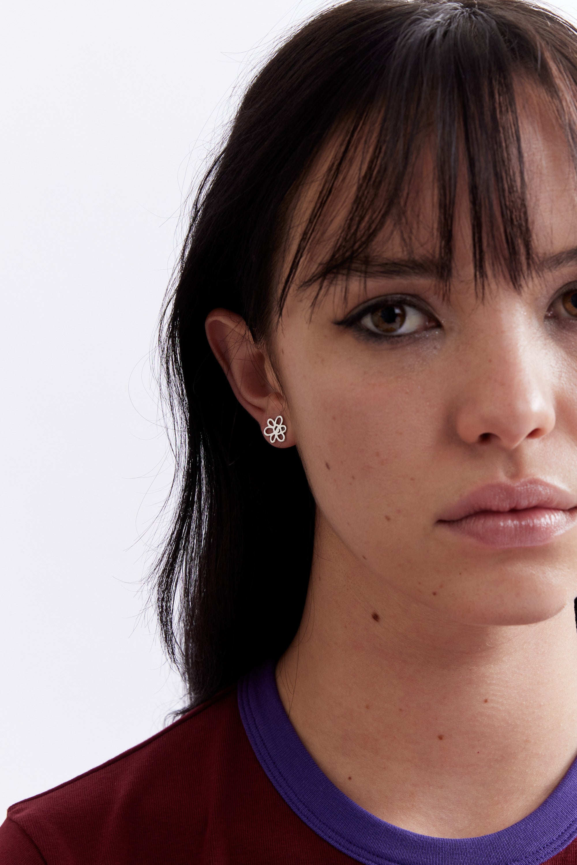 The OUTLINE GESTURE STUD - SILVER available online with global shipping, and in PAM Stores Melbourne and Sydney.