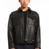 The LEATHER PM JACKET BLACK available online with global shipping, and in PAM Stores Melbourne and Sydney.