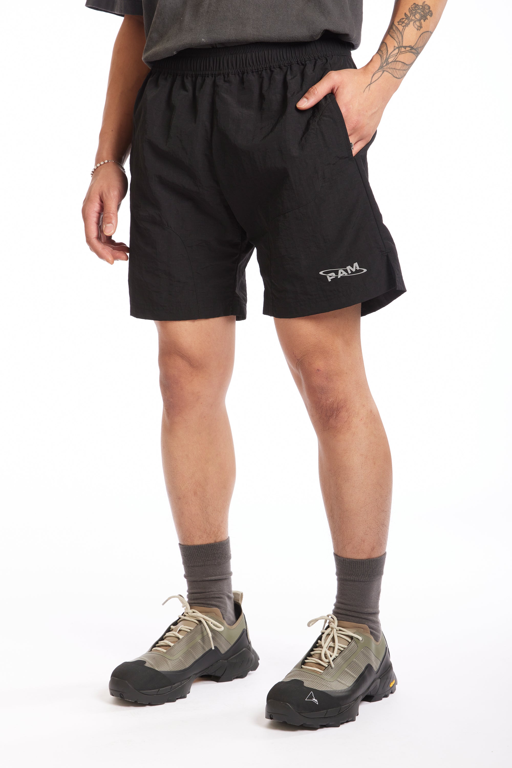 The LUNACY FREE WHEELING TRACK SHORTS - BLACK available online with global shipping, and in PAM Stores Melbourne and Sydney.