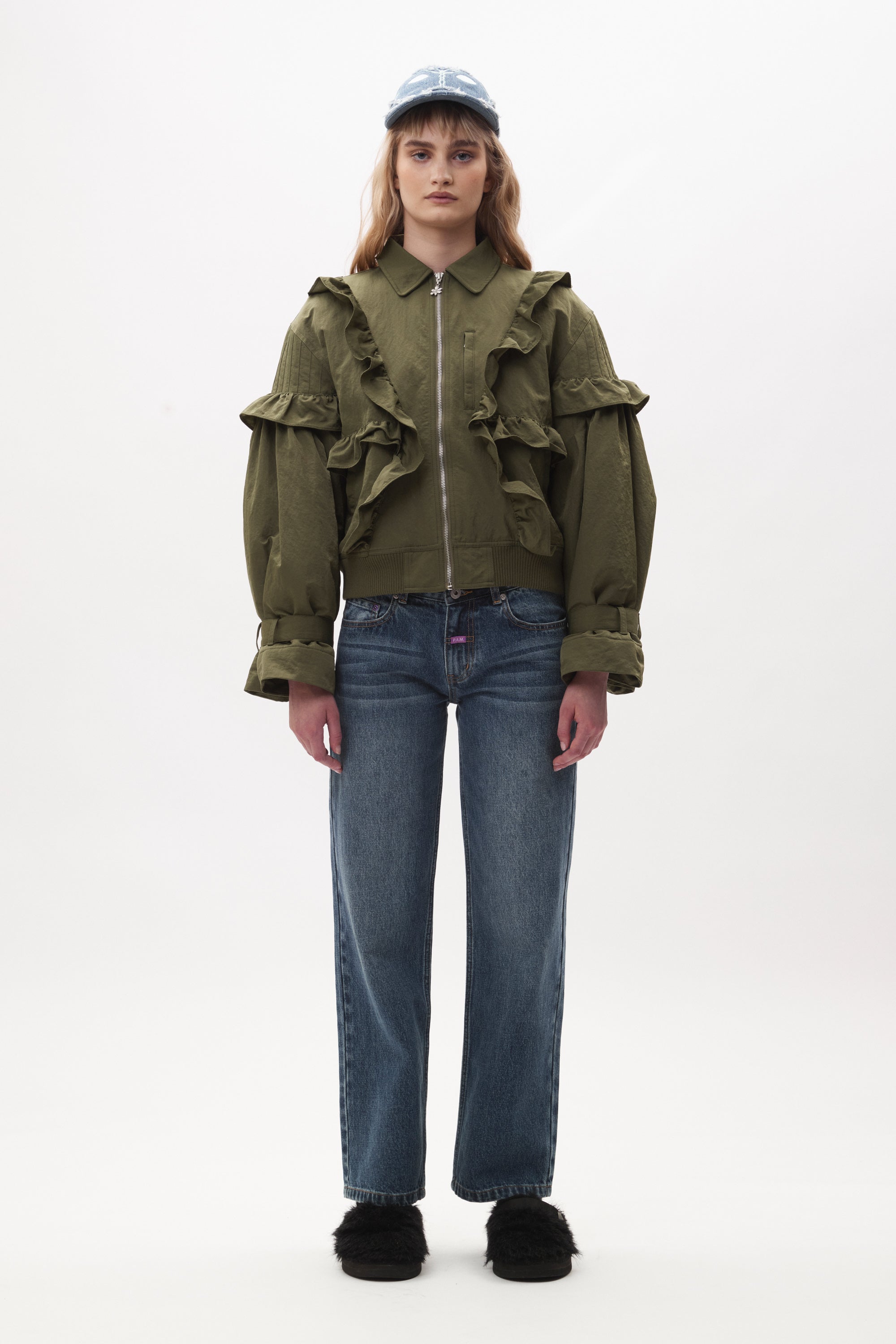 The THISTLE FRILL BOMBER available online with global shipping, and in PAM Stores Melbourne and Sydney.
