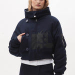 The BODY ELECTRIC CROPPED HOODED PARKA available online with global shipping, and in PAM Stores Melbourne and Sydney.