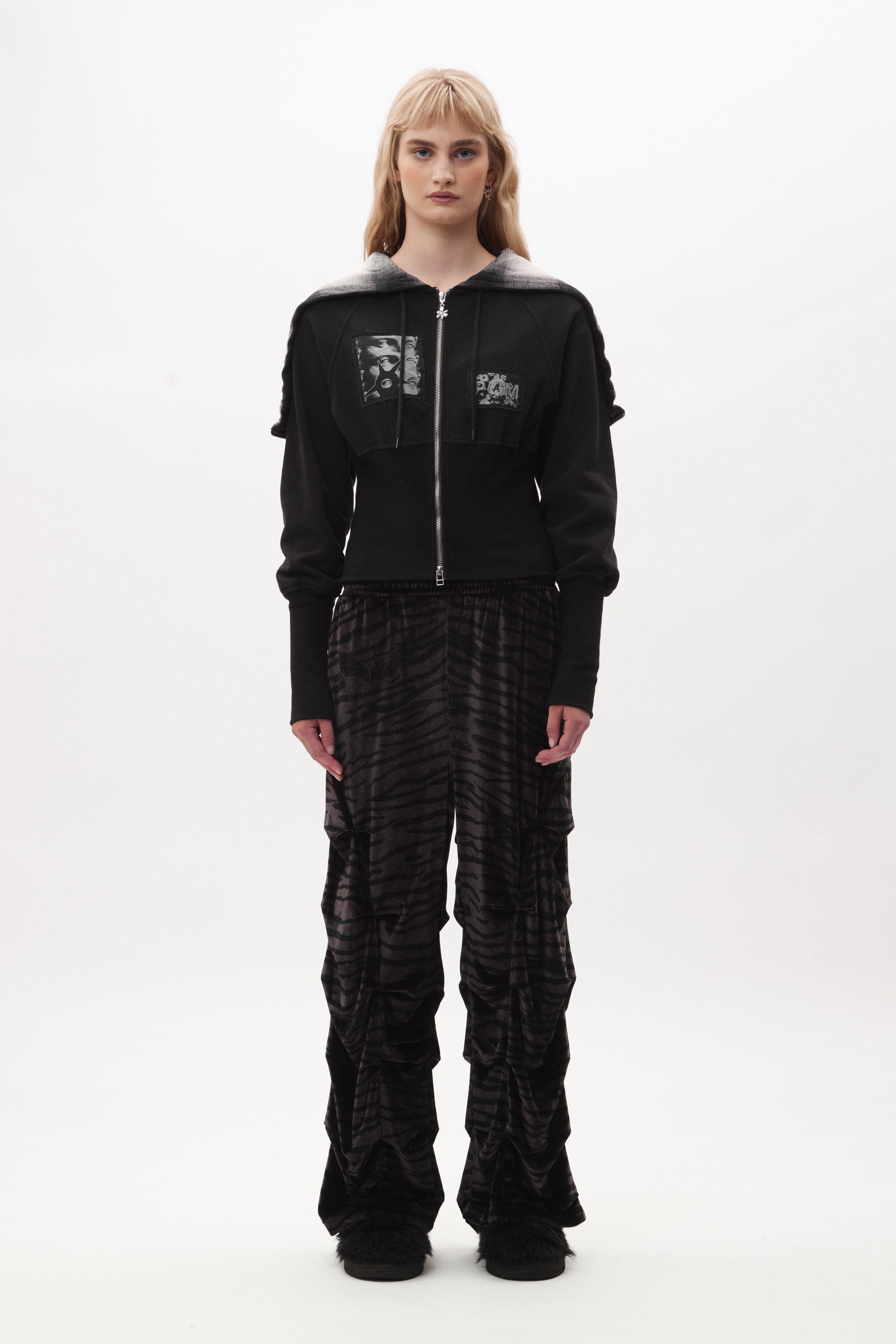 The MESSAGE BOARD HOODED ZIP THRU available online with global shipping, and in PAM Stores Melbourne and Sydney.