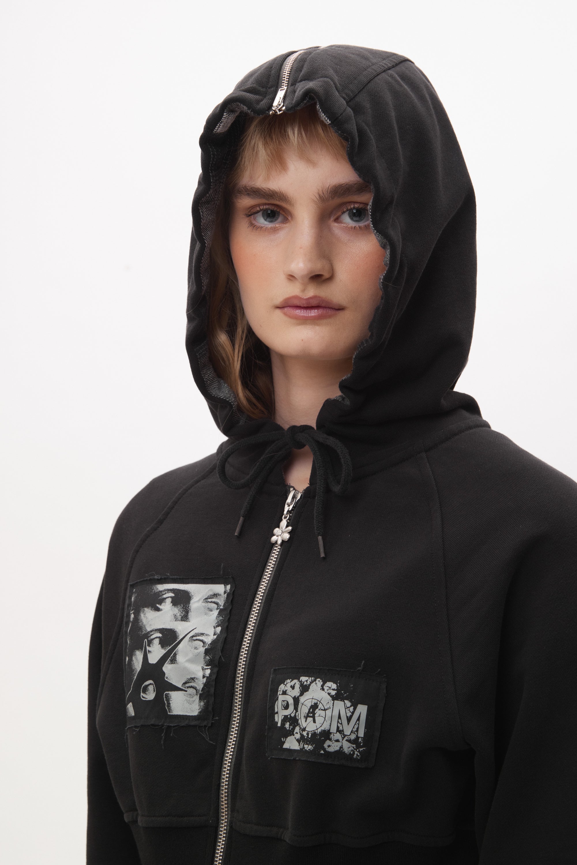 The MESSAGE BOARD HOODED ZIP THRU available online with global shipping, and in PAM Stores Melbourne and Sydney.