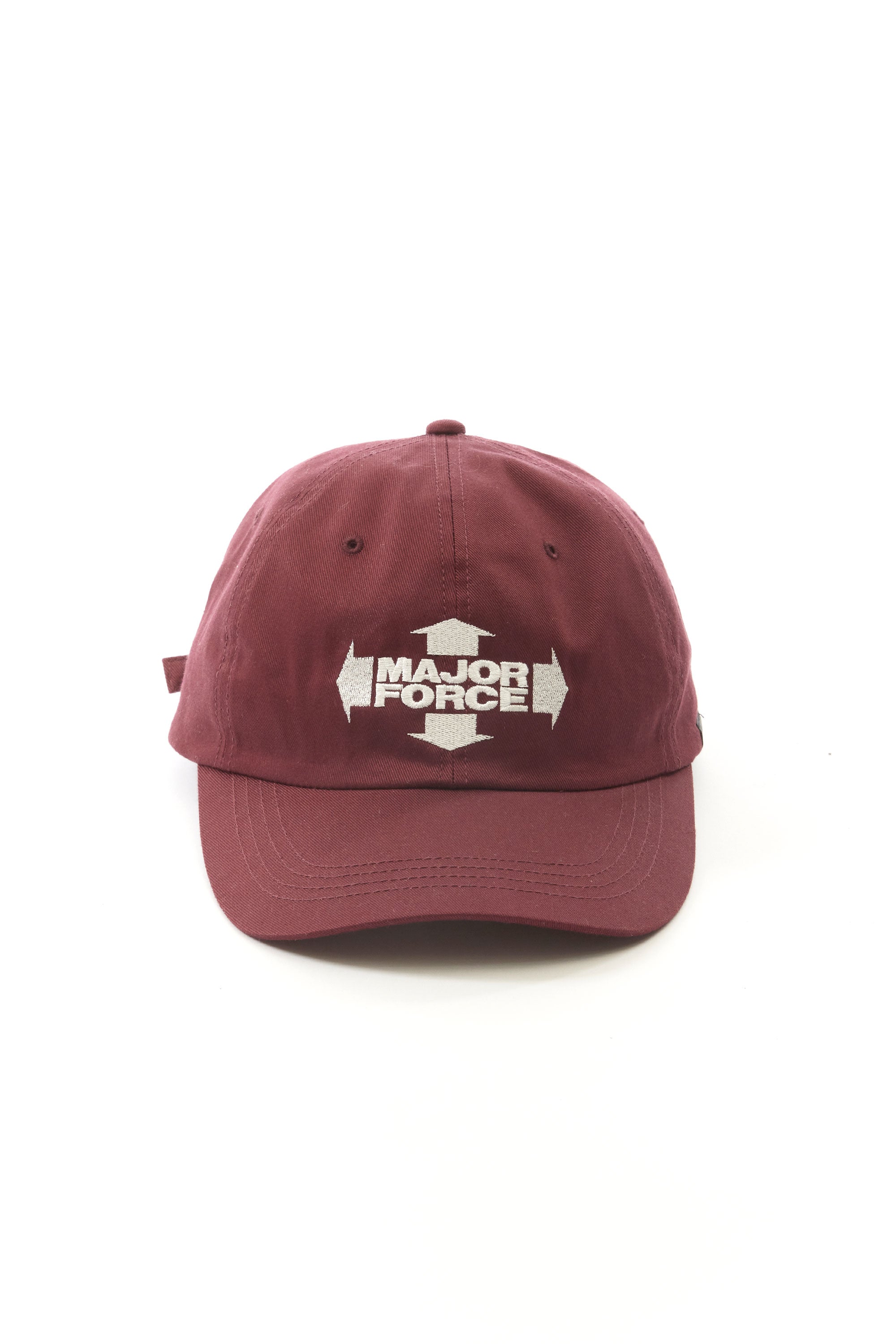 The NEIGHBORHOOD - NH x MAJOR FORCE DAD CAP BURGUNDY available online with global shipping, and in PAM Stores Melbourne and Sydney.