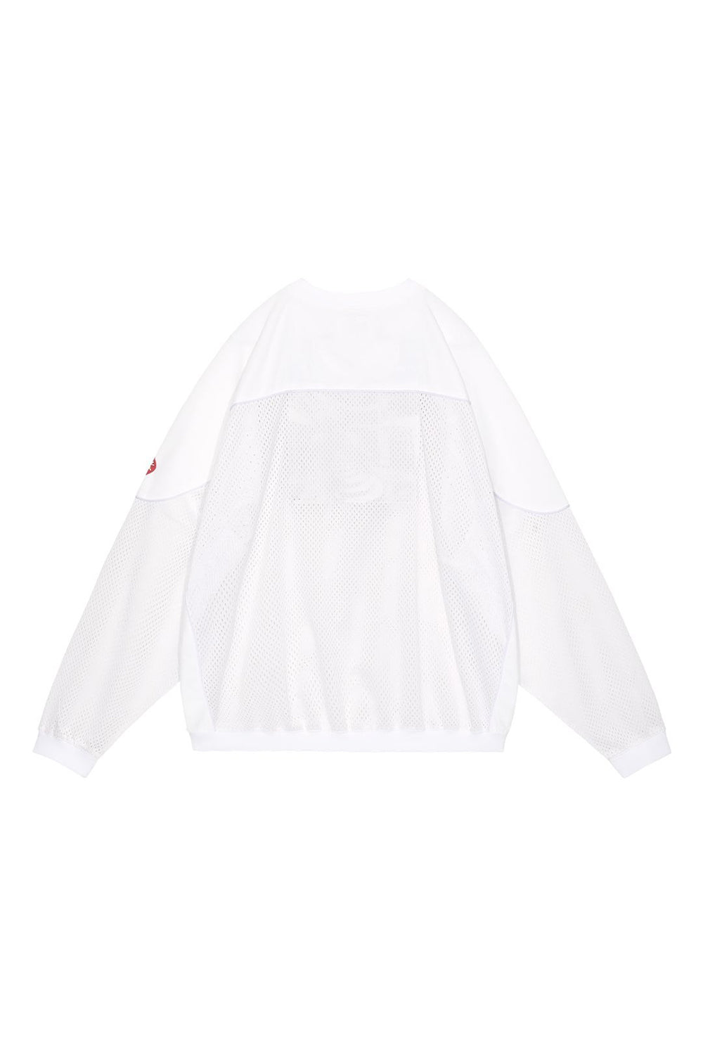 The MESH TRACK CREW NECK WHITE available online with global shipping, and in PAM Stores Melbourne and Sydney.