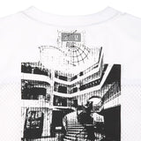 The MESH TRACK CREW NECK WHITE available online with global shipping, and in PAM Stores Melbourne and Sydney.