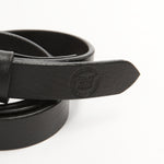 The LEATHER NARROW BELT BLACK available online with global shipping, and in PAM Stores Melbourne and Sydney.