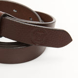 The LEATHER NARROW BELT BROWN available online with global shipping, and in PAM Stores Melbourne and Sydney.