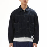 The WASHED LIGHT WEIGHT DENIM ZIP JACKET available online with global shipping, and in PAM Stores Melbourne and Sydney.