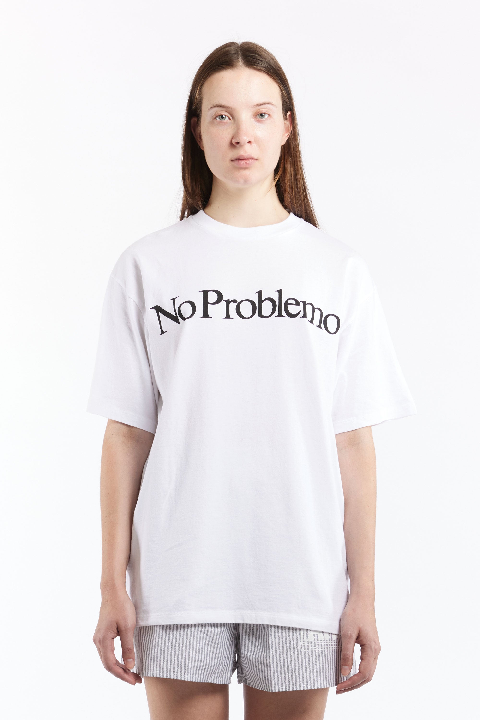 The ARIES - AW23 No Problemo SS Tee WHITE available online with global shipping, and in PAM Stores Melbourne and Sydney.