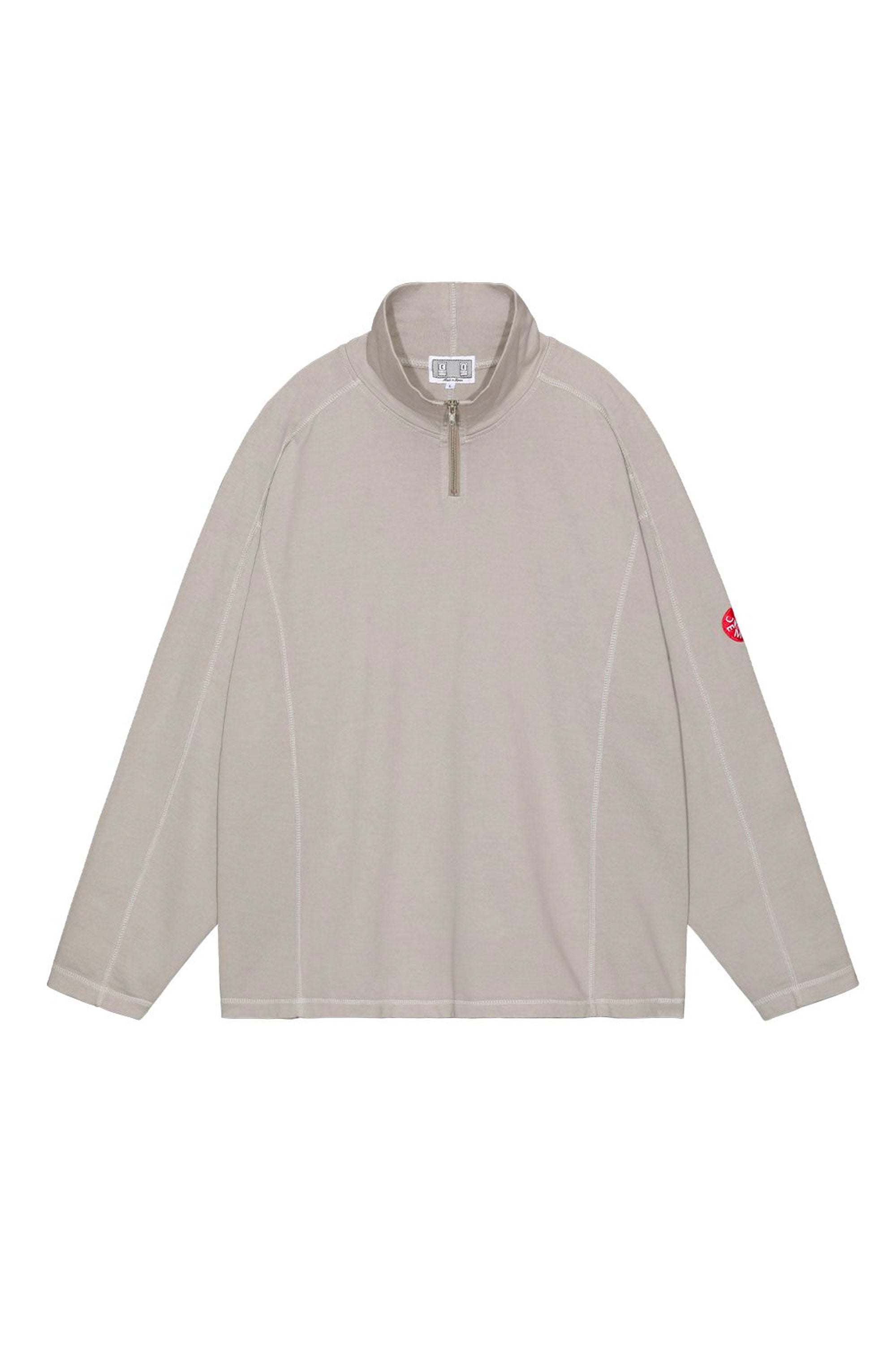The CAV EMPT - OVERDYE HALF ZIP TURTLE LONG SLEEVE T GREY available online with global shipping, and in PAM Stores Melbourne and Sydney.