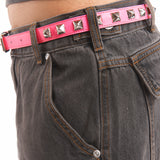 The HALF STUDS BELT PINK available online with global shipping, and in PAM Stores Melbourne and Sydney.