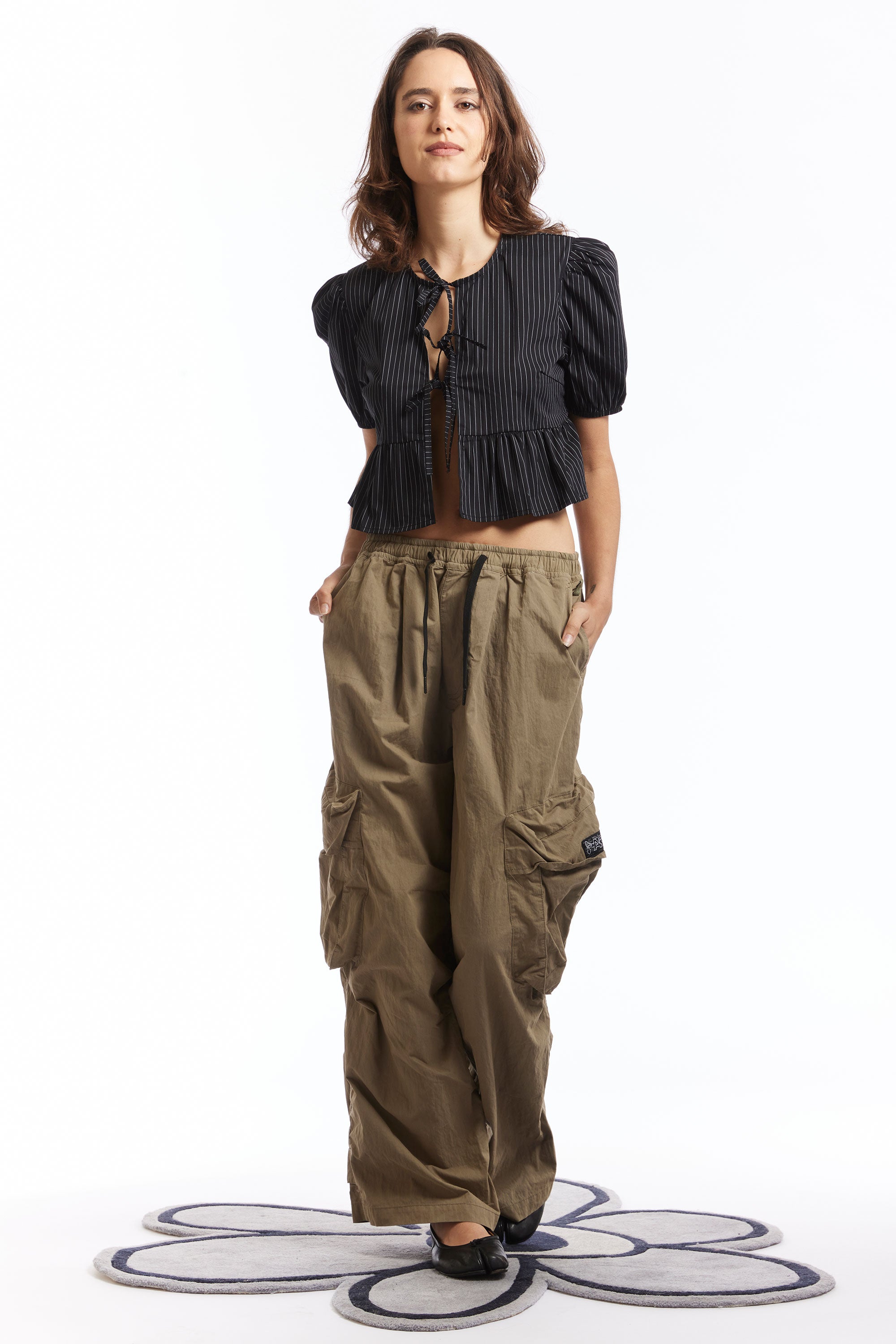 The PINSTRIPE RUBY TOP available online with global shipping, and in PAM Stores Melbourne and Sydney.